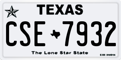 TX license plate CSE7932