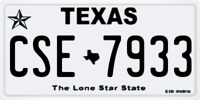 TX license plate CSE7933