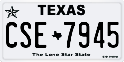 TX license plate CSE7945