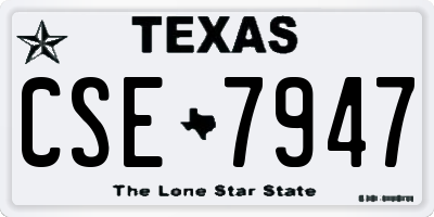 TX license plate CSE7947