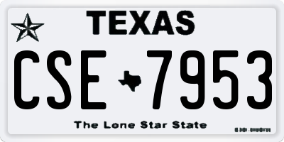 TX license plate CSE7953