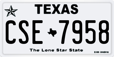 TX license plate CSE7958