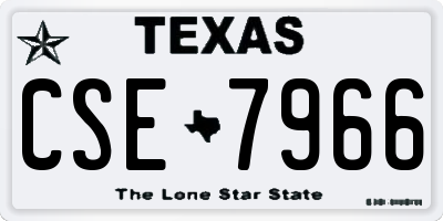 TX license plate CSE7966