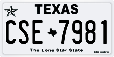 TX license plate CSE7981
