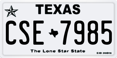 TX license plate CSE7985