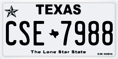 TX license plate CSE7988
