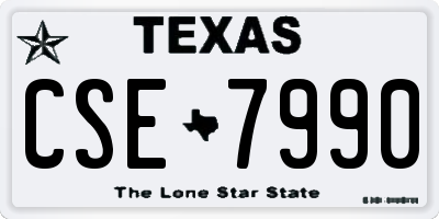 TX license plate CSE7990