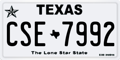TX license plate CSE7992