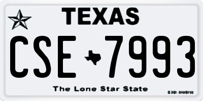 TX license plate CSE7993