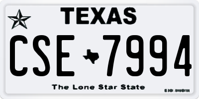 TX license plate CSE7994