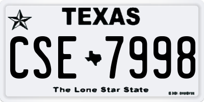 TX license plate CSE7998