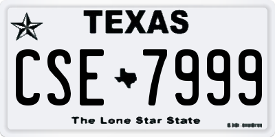 TX license plate CSE7999