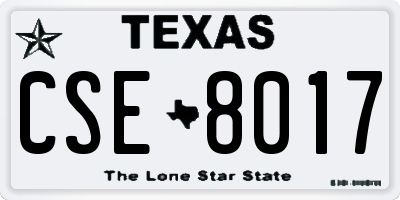TX license plate CSE8017