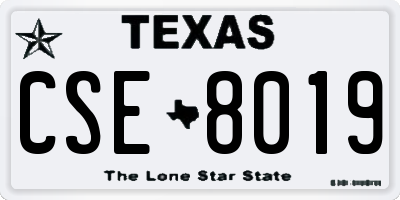 TX license plate CSE8019