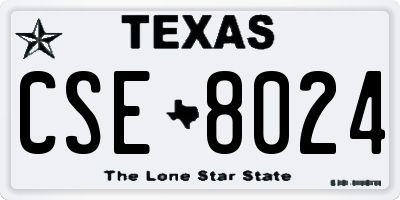 TX license plate CSE8024