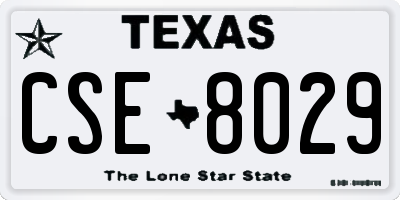 TX license plate CSE8029