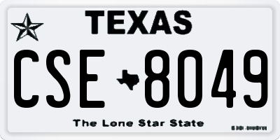 TX license plate CSE8049