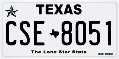 TX license plate CSE8051