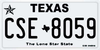 TX license plate CSE8059