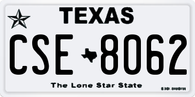 TX license plate CSE8062