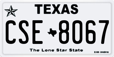 TX license plate CSE8067