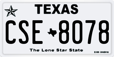 TX license plate CSE8078