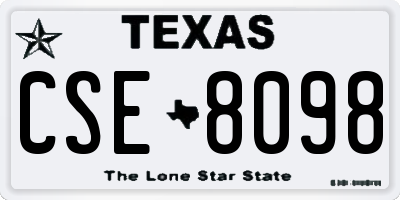 TX license plate CSE8098