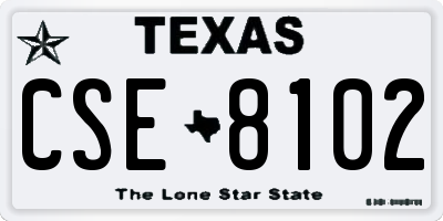 TX license plate CSE8102