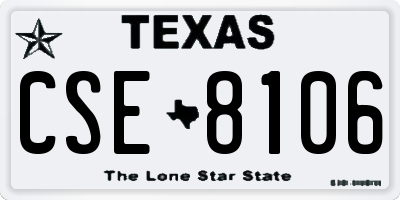 TX license plate CSE8106