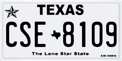 TX license plate CSE8109