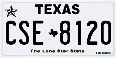 TX license plate CSE8120
