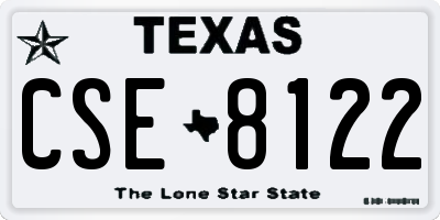 TX license plate CSE8122