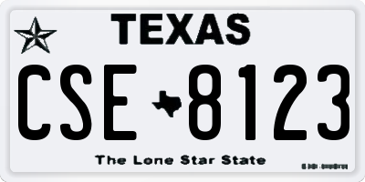 TX license plate CSE8123