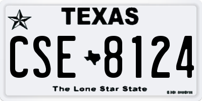TX license plate CSE8124