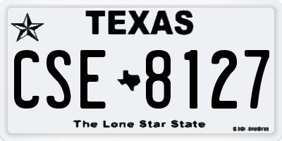TX license plate CSE8127