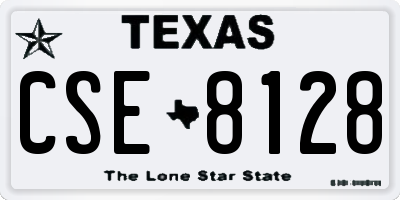TX license plate CSE8128