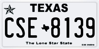TX license plate CSE8139