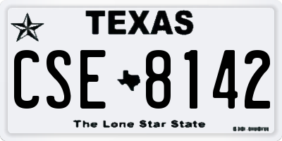 TX license plate CSE8142