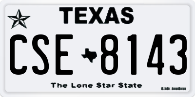 TX license plate CSE8143