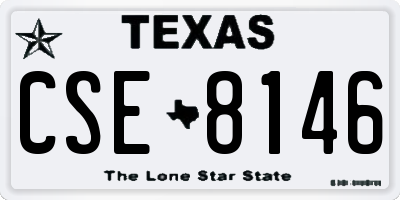TX license plate CSE8146