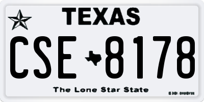 TX license plate CSE8178
