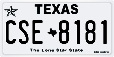 TX license plate CSE8181