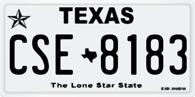 TX license plate CSE8183