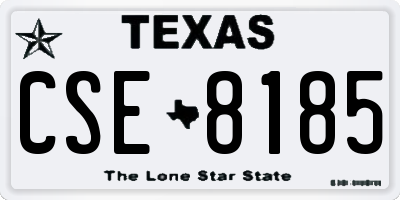 TX license plate CSE8185