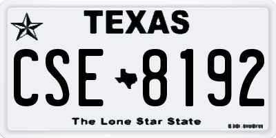 TX license plate CSE8192
