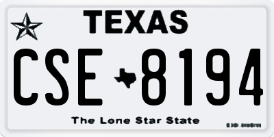 TX license plate CSE8194
