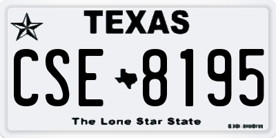 TX license plate CSE8195