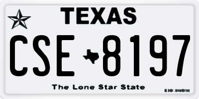 TX license plate CSE8197