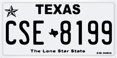 TX license plate CSE8199
