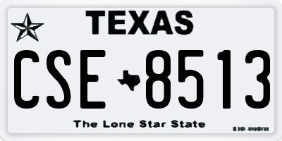 TX license plate CSE8513